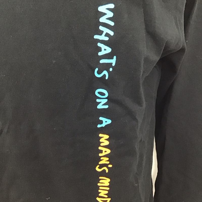ラフアンドビー LAUGH&BE カットソー 長袖 長袖カットソー クルーネックカットソー ロングスリーブカットソー プリントTシャツ L プリント 黒 / ブラック /  メンズ USED 古着 中古 10114689