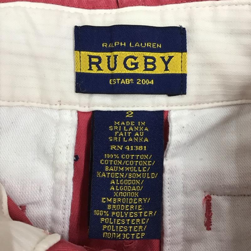 ラグビー RUGBY パンツ デニム、ジーンズ ジーンズ カジュアルパンツ ストレートパンツ スリムパンツ 2 刺繍 赤 / レッド /  メンズ USED 古着 中古 10118541