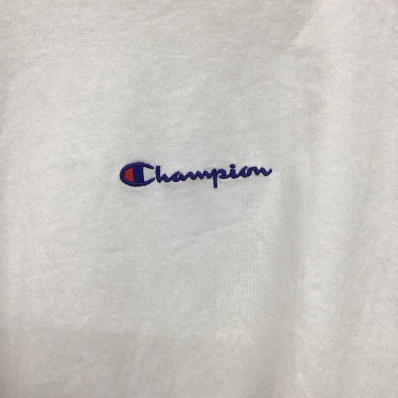 チャンピオン Champion カットソー 長袖 c8-w413 長袖Tシャツ クルーネックカットソー XL ロゴ、文字 白 / ホワイト /  メンズ USED 古着 中古 10148525