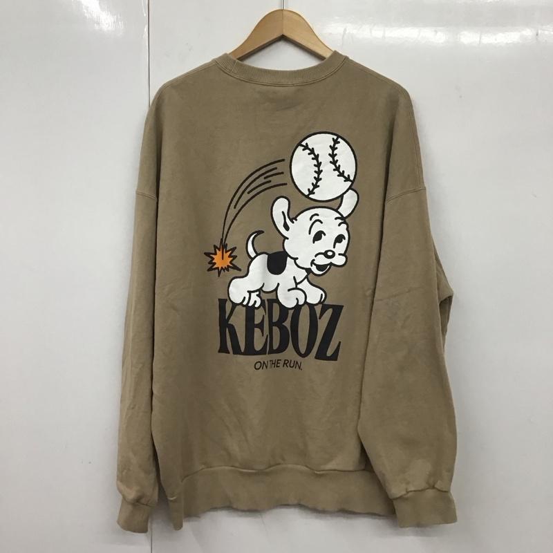 ケボズ KEBOZ トレーナー 長袖 長袖トレーナー スウェット クルーネック プルオーバー L プリント ベージュ / ベージュ /  メンズ USED 古着 中古 10131996