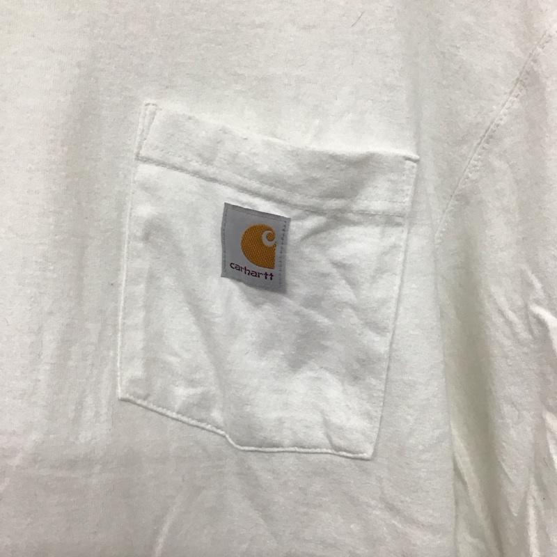 カーハート Carhartt カットソー 長袖 長袖カットソー プリントカットソー クルーネック S ロゴ、文字 白 / ホワイト /  メンズ USED 古着 中古 10141677