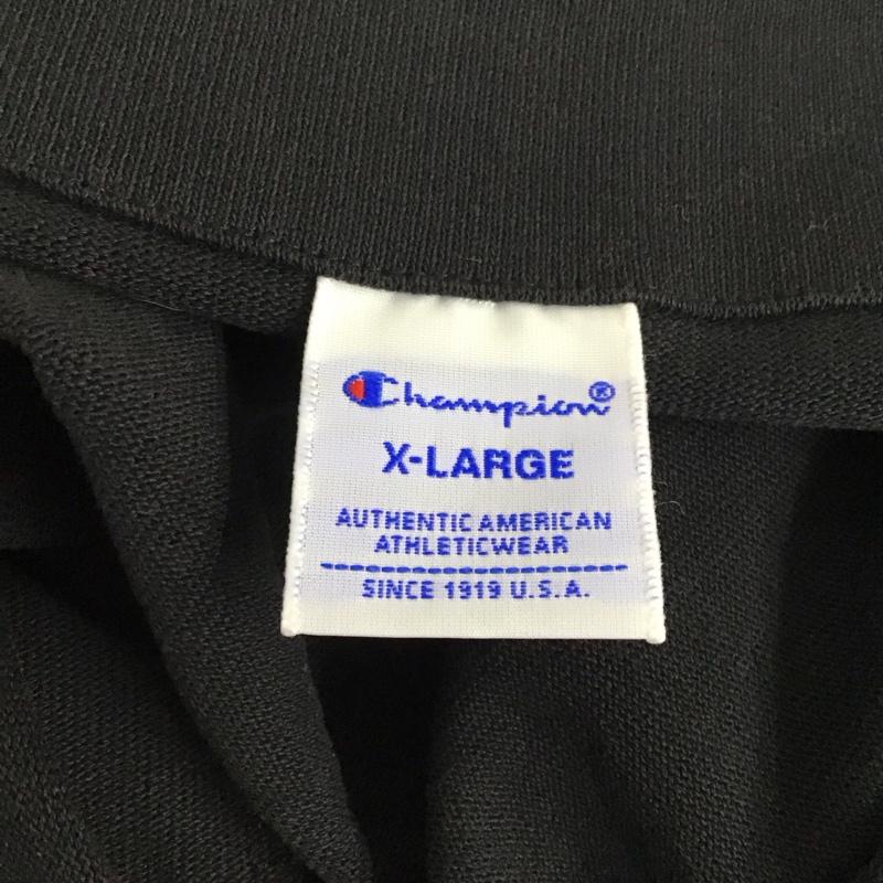 チャンピオン Champion シャツ、ブラウス 長袖 c3-u414 長袖シャツ 前開き ノーカラーシャツ XL ロゴ、文字 黒 / ブラック /  メンズ USED 古着 中古 10123867