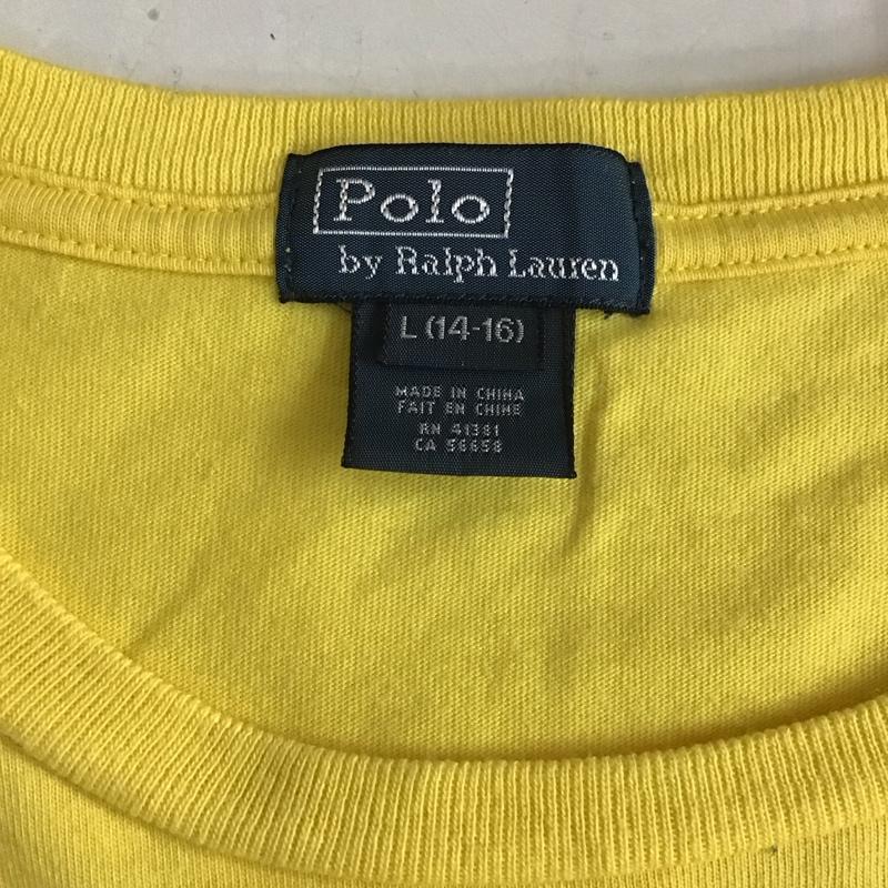ポロバイラルフローレン Polo by RALPH LAUREN Tシャツ 半袖 半袖カットソー プリントTシャツ クルーネックカットソー L ロゴ、文字 黄 / イエロー /  メンズ USED 古着 中古 10127720