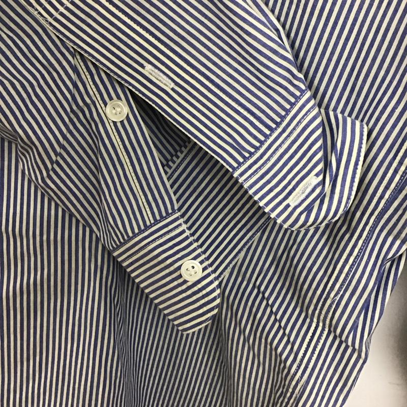 パパス PAPAS シャツ、ブラウス 長袖 長袖シャツ ストライプシャツ カラーシャツ L ストライプ 白 / ホワイト / X 青 / ブルー /  メンズ USED 古着 中古 10141024