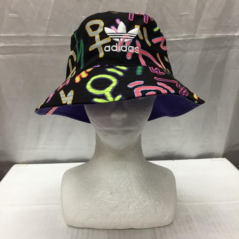 アディダス adidas 帽子 ハット バケットハット リバーシブル ロゴ、文字 マルチカラー / マルチカラー /  メンズ USED 古着 中古 10110174