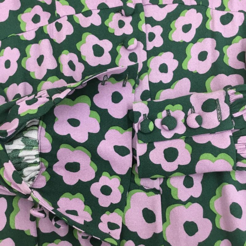 ケイトスペード Kate Spade ワンピース ひざ丈スカート 0 花柄 緑 / グリーン /  レディース USED 古着 中古 10106160