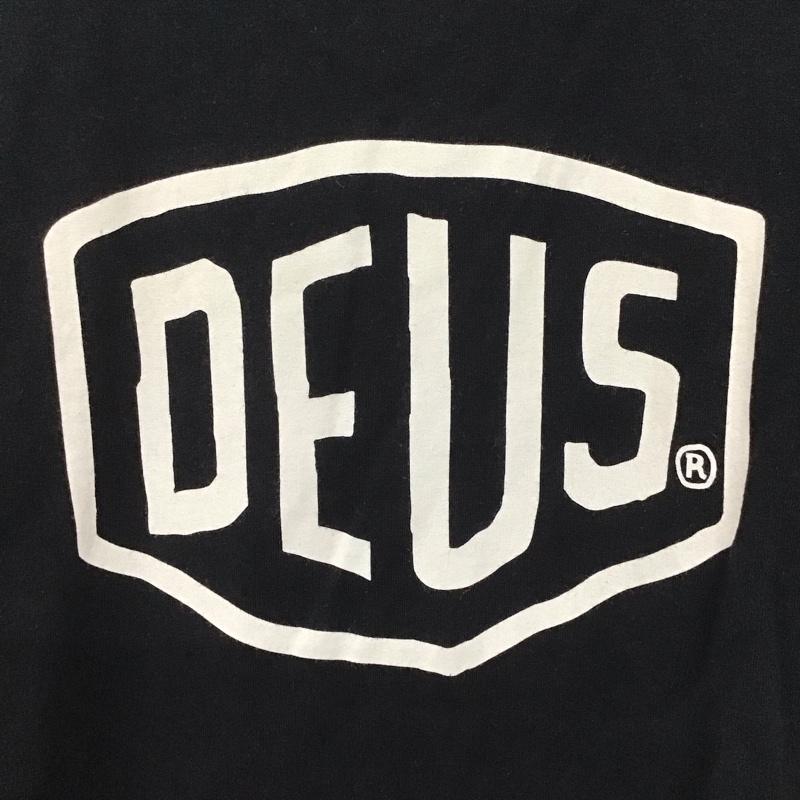 デウスエクスマキナ DEUS EX MACHINA Tシャツ 半袖 半袖カットソー プリントTシャツ クルーネックカットソー L ロゴ、文字 黒 / ブラック /  メンズ USED 古着 中古 10135912