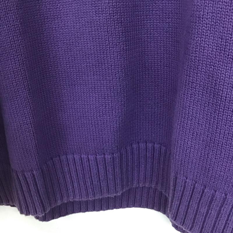 トミーヒルフィガー TOMMY HILFIGER ニット、セーター 長袖 長袖ニットカットソー クルーネック セーター L ロゴ、文字 紫 / パープル /  メンズ USED 古着 中古 10145015