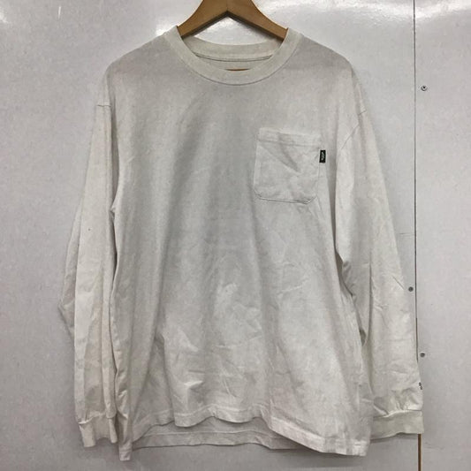 古着 USED カットソー 長袖 長袖カットソー プリントカットソー クルーネック L ロゴ、文字 白 / ホワイト /  メンズ USED 古着 中古 10146843