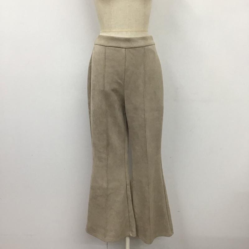 ムルーア MURUA パンツ スラックス 012060700101-02 バックスリットスウェードパンツ フレアパンツ センタータックパンツ FREE 無地 ベージュ / ベージュ /  レディース USED 古着 中古 10119446