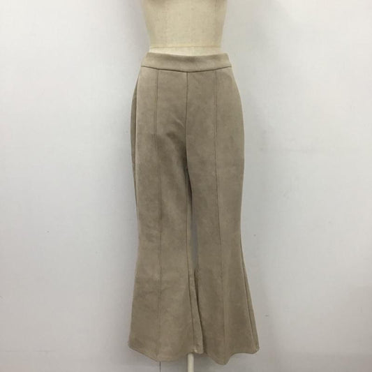 ムルーア MURUA パンツ スラックス 012060700101-02 バックスリットスウェードパンツ フレアパンツ センタータックパンツ FREE 無地 ベージュ / ベージュ /  レディース USED 古着 中古 10119446