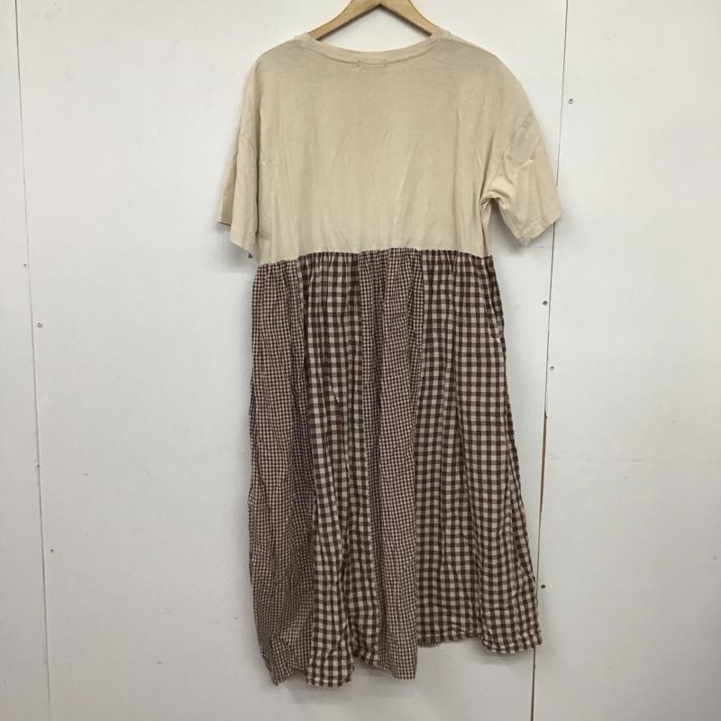 サマンサモスモス Samansa Mos2 ワンピース ロングスカート FREE 無地 X チェック ベージュ / ベージュ / X 茶 / ブラウン /  レディース USED 古着 中古 10150430