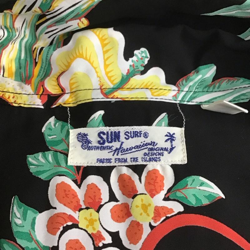 サンサーフ SUN SURF シャツ、ブラウス 半袖 SS38565 アロハシャツ マッキントッシュ ウクレレ 半袖シャツ XL プリント 黒 / ブラック /  メンズ USED 古着 中古 10106769