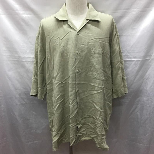 古着 USED シャツ、ブラウス 半袖 半袖シャツ カラーシャツ 半袖カットソー 無地シャツ XXL 無地 ベージュ / ベージュ /  メンズ USED 古着 中古 10122925