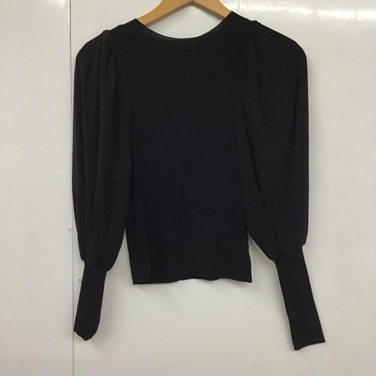 ジーナシス JEANASIS カットソー 長袖 JS063995SB チュールドッキングパワショルプルオーバー FREE 無地 黒 / ブラック /  レディース USED 古着 中古 10130337