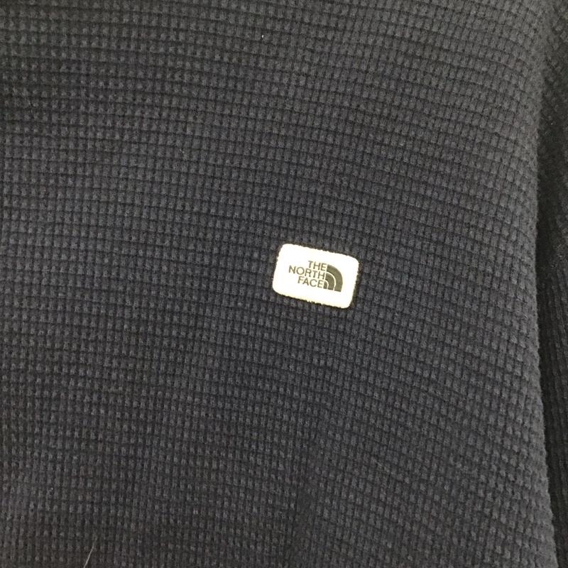 ザノースフェイス THE NORTH FACE カットソー 長袖 長袖カットソー 無地カットソー クルーネック XL ロゴ、文字 紺 / ネイビー /  メンズ USED 古着 中古 10143181