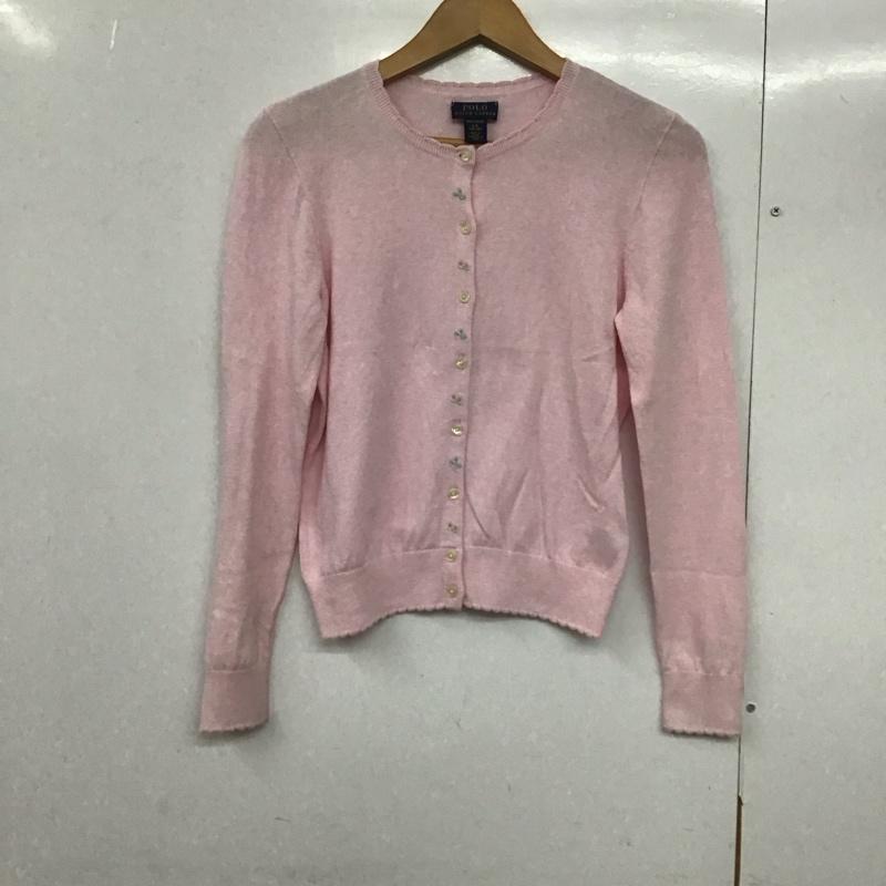 ポロラルフローレン POLO RALPH LAUREN カーディガン 長袖 L 無地 桃 / ピンク /  レディース USED 古着 中古 10143512