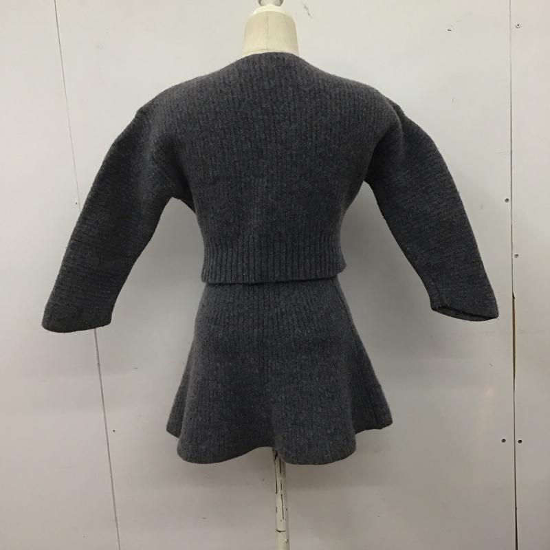 マウジー MOUSSY セットアップ セットアップ 010GAS70-6080 BANANA SLEEVE WOOL KNIT ニットトップス ニットスカート FREE 無地 灰 / グレー /  レディース USED 古着 中古 10147167