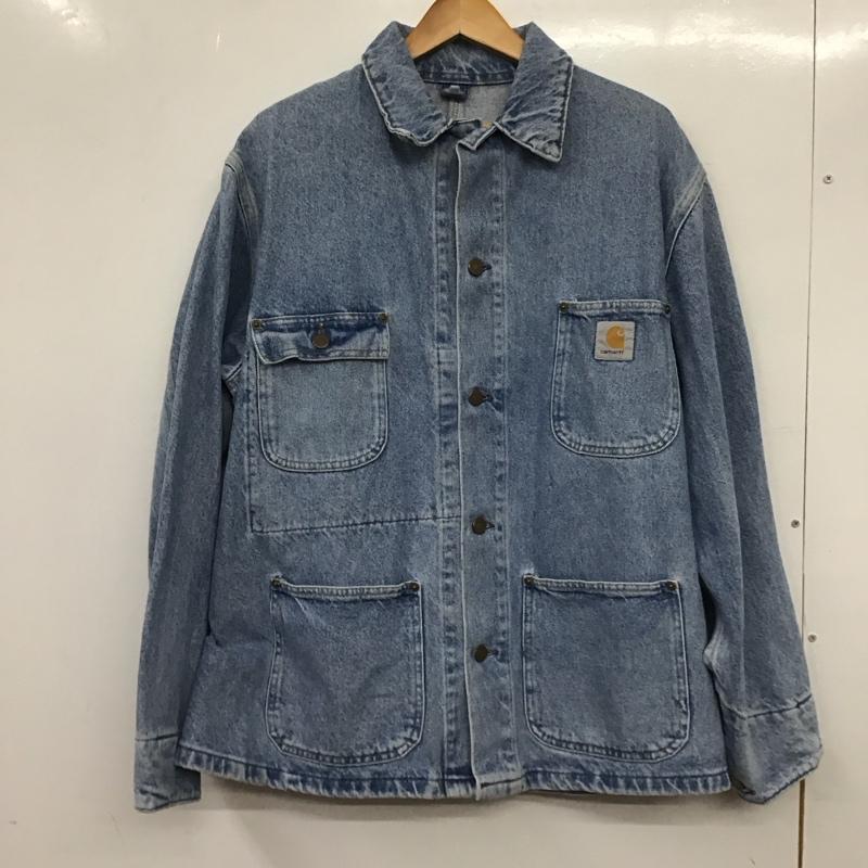 カーハート Carhartt ジャケット、上着 ジャケット、ブレザー デニムジャケット Gジャン アウター カジュアルジャケット ロゴ、文字 インディゴ / インディゴ /  メンズ USED 古着 中古 10137088