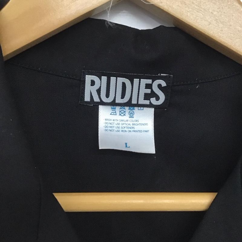 ルーディーズ RUDIES シャツ、ブラウス 半袖 半袖シャツ ボーリングシャツ ポケットシャツ L ロゴ、文字 黒 / ブラック /  メンズ USED 古着 中古 10148915