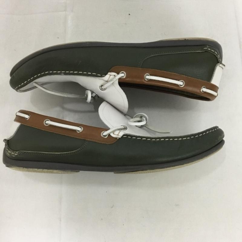 サルヴァトーレフェラガモ Salvatore Ferragamo カジュアルシューズ カジュアルシューズ デッキシューズ 10 2E ロゴ、文字 白 / ホワイト / X 茶 / ブラウン / X カーキ / カーキ /  メンズ USED 古着 中古 10133283