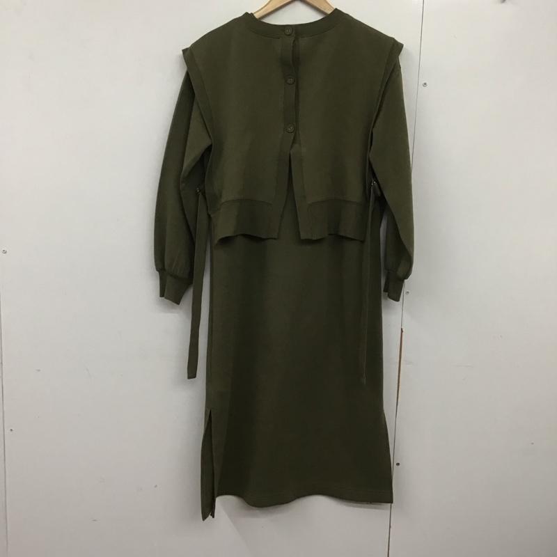 ビームス ハート BEAMS HEART ワンピース ロングスカート 長袖ロングワンピース スウェットワンピース 無地 カーキ / カーキ /  レディース USED 古着 中古 10143709