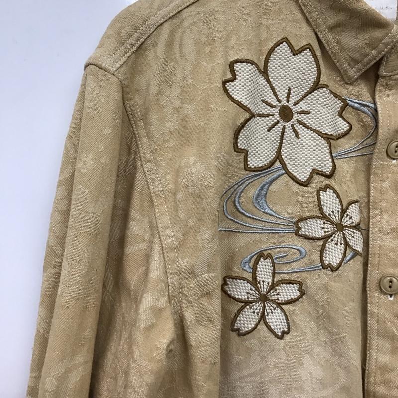 カラクリダマシイ 絡繰魂 シャツ、ブラウス 長袖 長袖シャツ 刺繍シャツ カラーシャツ XXL 刺繍 ベージュ / ベージュ /  メンズ USED 古着 中古 10149532