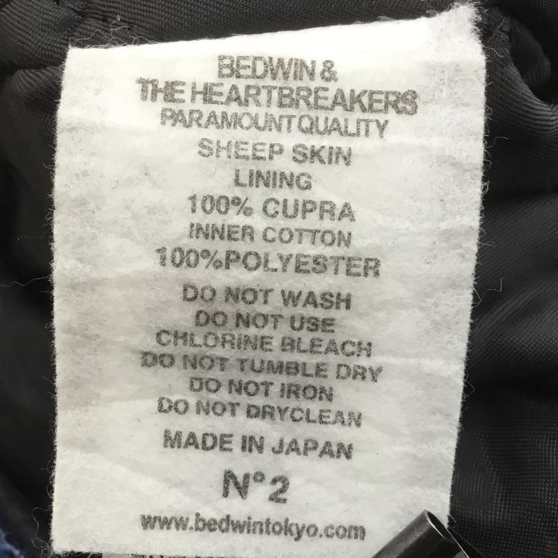ベドウィン アンド ザ ハートブレイカーズ BEDWIN & THE HEARTBREAKERS ジャケット、上着 レザージャケット 羊革　ダブルライダースジャケット　BUSHER 無地 青 / ブルー /  メンズ USED 古着 中古 10116107