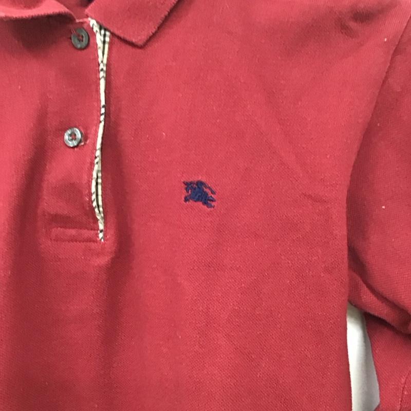 バーバリー BURBERRY ポロシャツ 長袖 M 無地 えんじ / ワインレッド /  レディース USED 古着 中古 10131571