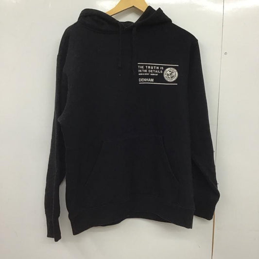 デンハム DENHAM パーカー 長袖 長袖パーカー プルオーバーパーカー スウェット M ロゴ、文字 黒 / ブラック /  メンズ USED 古着 中古 10146976