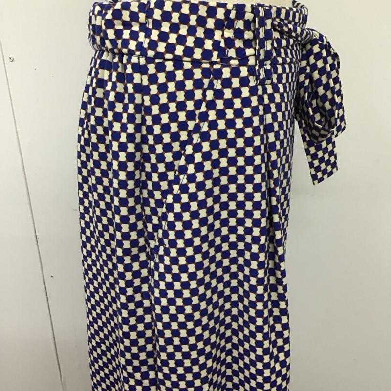 ザラ ZARA ボトムス ボトムス 7901 062 050 イージーパンツ ワイドパンツ M 総柄 青 / ブルー / X 茶 / ブラウン / X アイボリー / アイボリー /  レディース USED 古着 中古 10108569