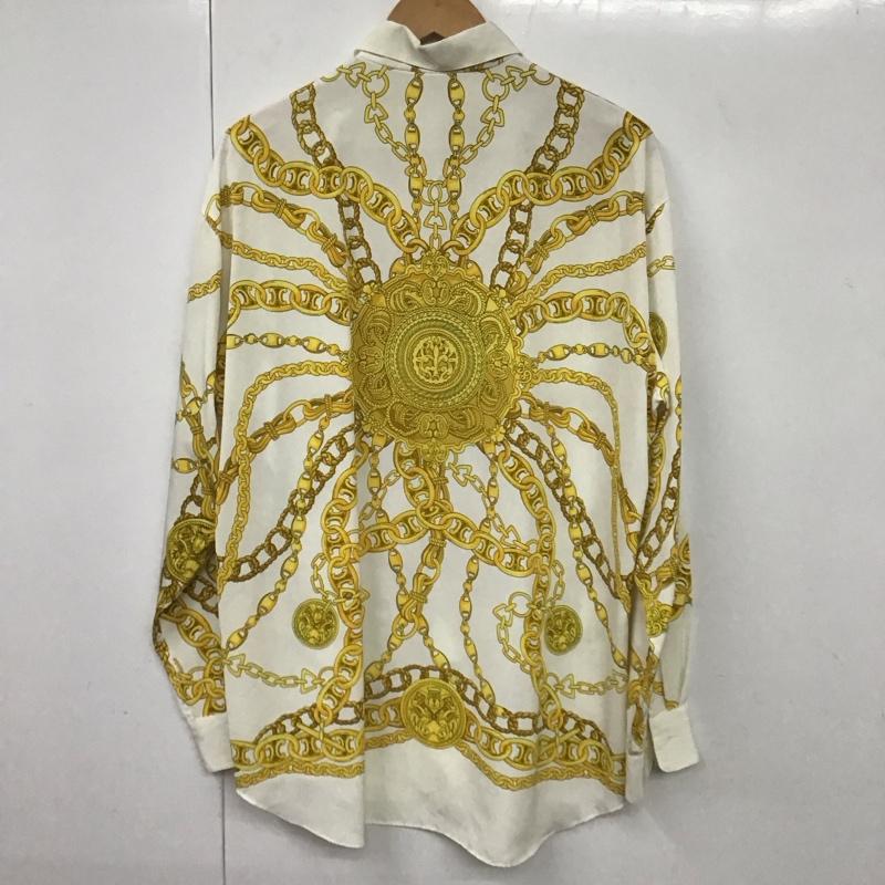 ジュンメン JUNMEN シャツ、ブラウス 長袖 長袖シャツ 総柄シャツ カラーシャツ 80s 90s プリント 白 / ホワイト /  メンズ USED 古着 中古 10130806