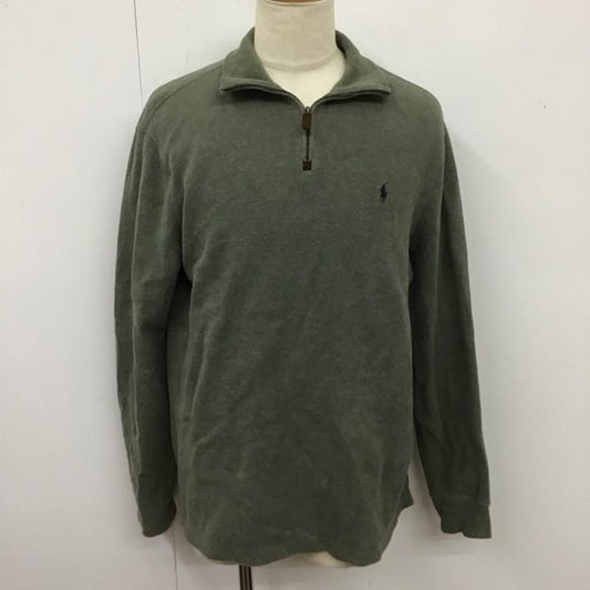ポロバイラルフローレン Polo by RALPH LAUREN トレーナー 長袖 長袖トレーナー スウェット タートルネック リブスウェットカットソー L ロゴ、文字 カーキ / カーキ /  メンズ USED 古着 中古 10124204