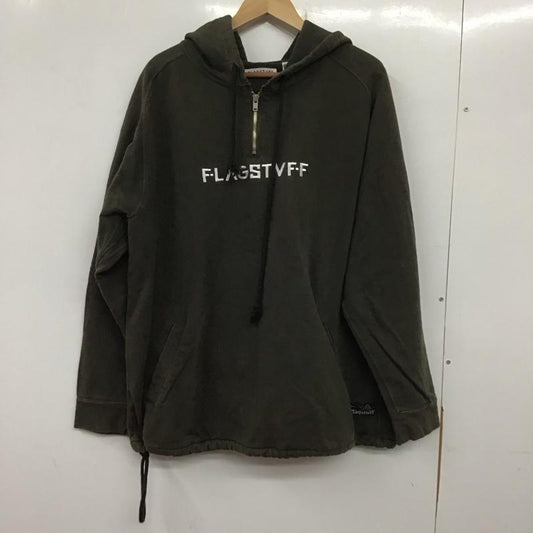 フラグスタフ FLAGSTUFF パーカー 長袖 長袖スウェットパーカー プルオーバー ジップアップパーカー L ロゴ、文字 茶 / ブラウン /  メンズ USED 古着 中古 10138431