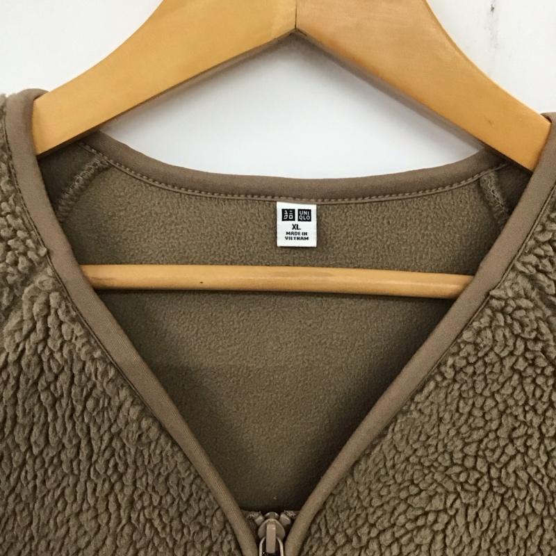 ユニクロ UNIQLO ジャケット、上着 ジャケット、ブレザー 241-439140 ソフトボアフリースVネックカーディガン ジップアップジャケット XL 無地 茶 / ブラウン /  レディース USED 古着 中古 10136441