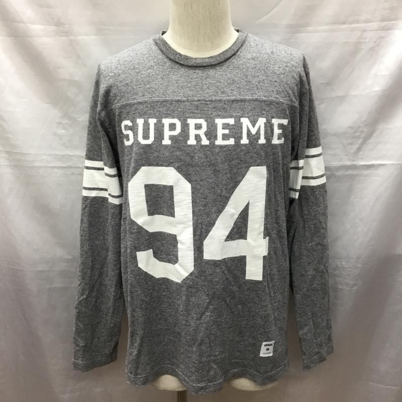 シュプリーム Supreme カットソー 長袖 銀タグナンバリングロングTシャツ 長袖カットソー プリントTシャツ M ロゴ、文字 灰 / グレー /  メンズ USED 古着 中古 10120482