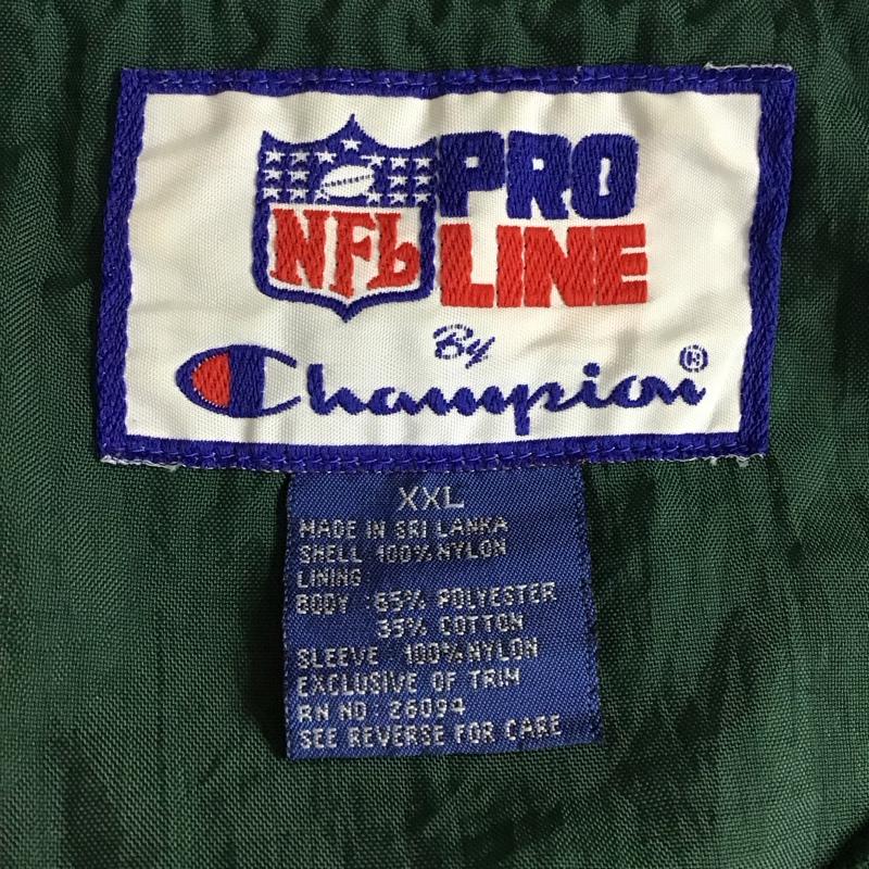 チャンピオン Champion ジャケット、上着 ジャケット、ブレザー NFL PROLINE 90s ナイロンジャケット Vネックカットソー XXL ロゴ、文字 黒 / ブラック /  メンズ USED 古着 中古 10127725