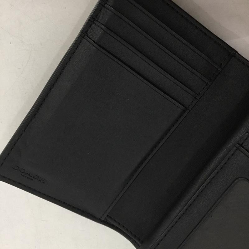 コーチ COACH 財布 二つ折り シグネチャー ロゴ、文字 ベージュ / ベージュ / X 黒 / ブラック /  レディース USED 古着 中古 10147134