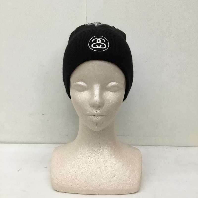 ステューシー STUSSY 帽子 ニット帽 SKULLCAP EXPOSED STITCH FREE ロゴ、文字 黒 / ブラック /  メンズ USED 古着 中古 10136540
