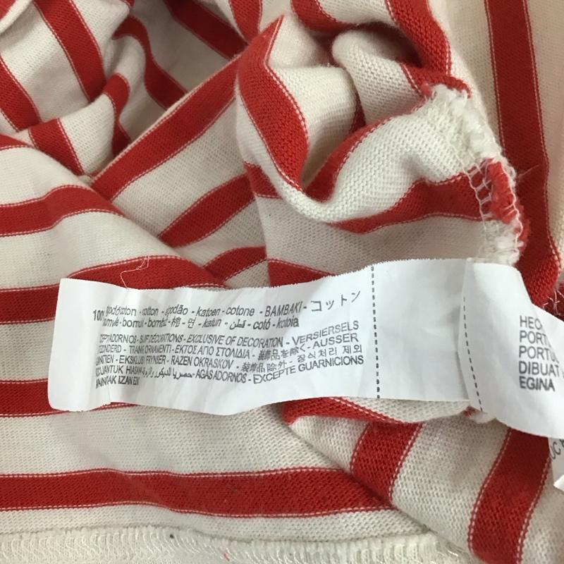 ザラ ZARA カットソー 長袖 0858 103 601 クルーネック ロンT M ボーダー柄 赤 / レッド / X オフホワイト / オフホワイト /  レディース USED 古着 中古 10113460