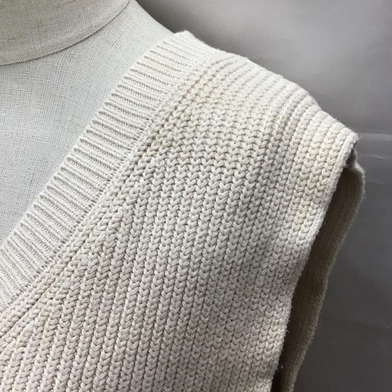 ザラ ZARA ベスト ベスト 3519 056 806 Vネック ニットベスト M 無地 アイボリー / アイボリー /  レディース USED 古着 中古 10118450