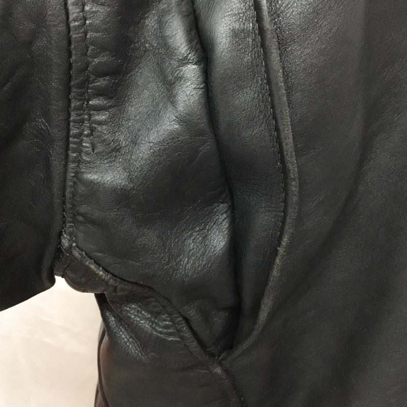 ショット schott ジャケット、上着 ジャンパー、ブルゾン ジップアップジャケット ジャンパー アウター シングルジャケット レザージャケット 601 44 無地 黒 / ブラック /  メンズ USED 古着 中古 10111620