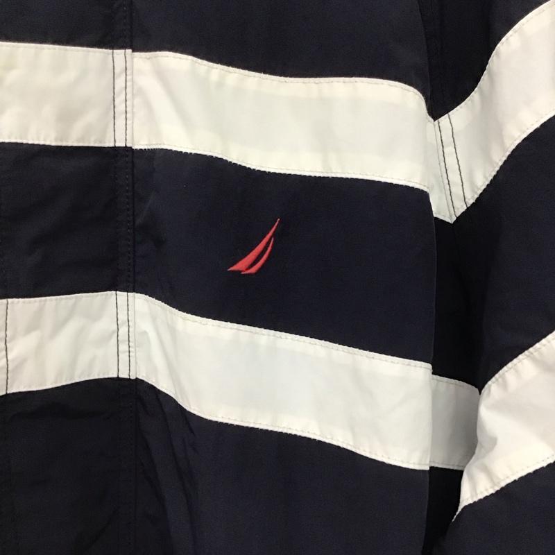 ノーティカ NAUTICA ジャケット、上着 ジャンパー、ブルゾン ジップアップジャケット ナイロンジャケット アウター ロゴ、文字 白 / ホワイト / X 紺 / ネイビー /  メンズ USED 古着 中古 10144960