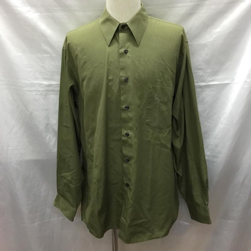 ウ゛ァンヒューゼン VANHEUSEN シャツ、ブラウス 長袖 XL 無地 カーキ / カーキ /  メンズ USED 古着 中古 10119841