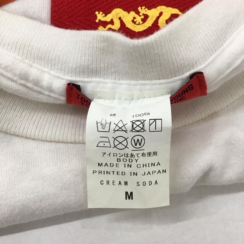 クリームソーダ CREAMSODA Tシャツ 半袖 半袖カットソー プリントTシャツ クルーネックカットソー M プリント 白 / ホワイト /  メンズ USED 古着 中古 10149590