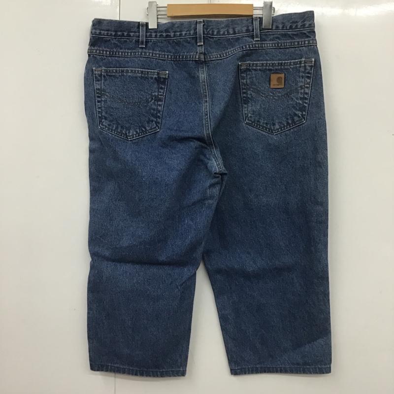 カーハート Carhartt パンツ デニム、ジーンズ デニムパンツ ストレートパンツ ワイドパンツ カジュアルパンツ 古着 42 無地 インディゴ / インディゴ /  メンズ USED 古着 中古 10106212