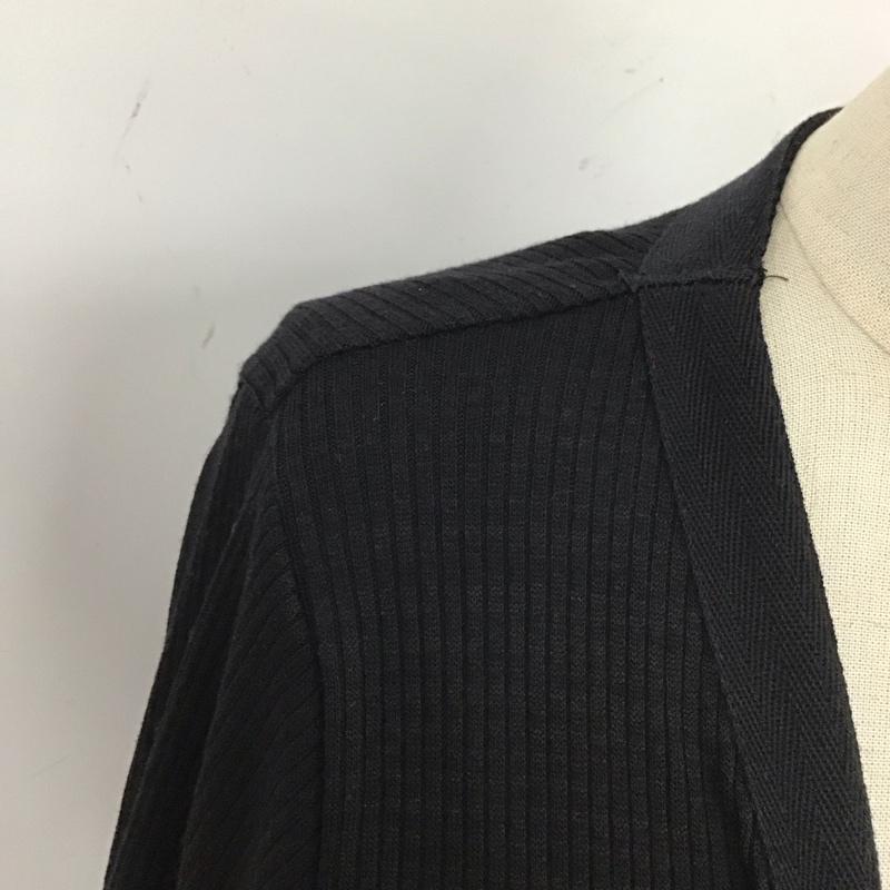 ザラ ZARA カーディガン 長袖 0264 603 800 ロング丈 Vネック L 無地 黒 / ブラック /  レディース USED 古着 中古 10120036