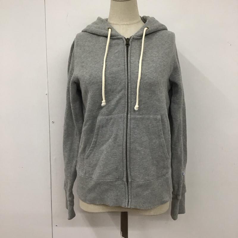 チャンピオン Champion パーカー 長袖 CW-E134 裏起毛 フルジップ M ワンポイント 灰 / グレー /  レディース USED 古着 中古 10109645