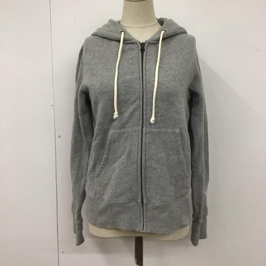 チャンピオン Champion パーカー 長袖 CW-E134 裏起毛 フルジップ M ワンポイント 灰 / グレー /  レディース USED 古着 中古 10109645