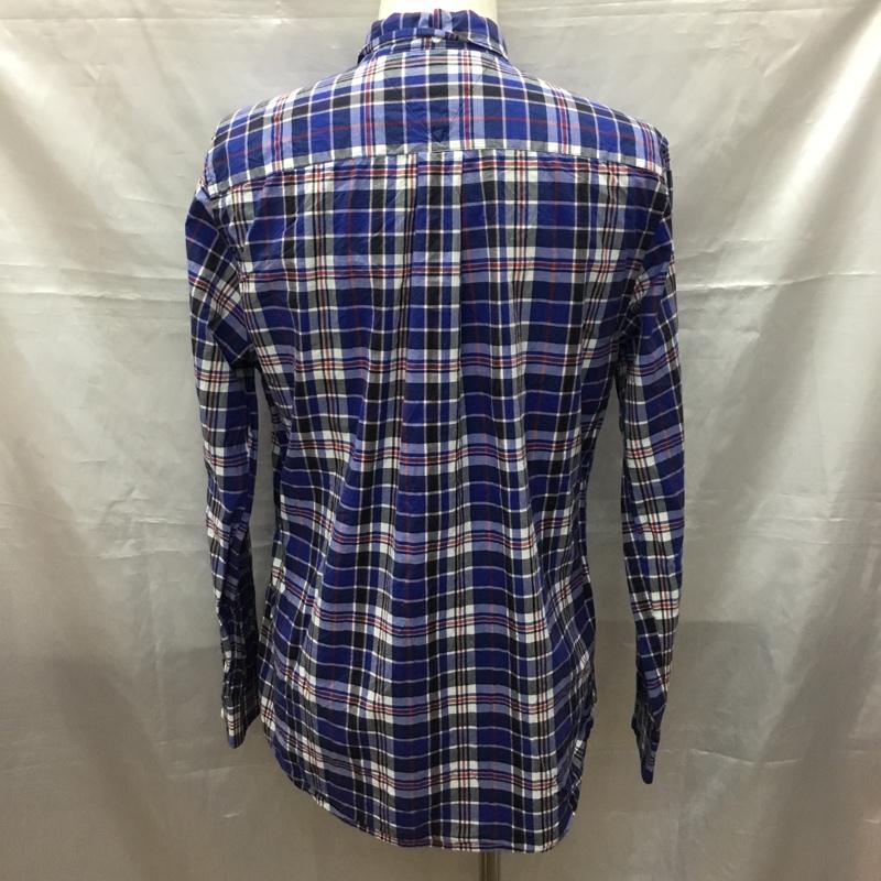 トミーヒルフィガー TOMMY HILFIGER シャツ、ブラウス 長袖 コットン ボタンダウン M チェック 青 / ブルー /  メンズ USED 古着 中古 10116098